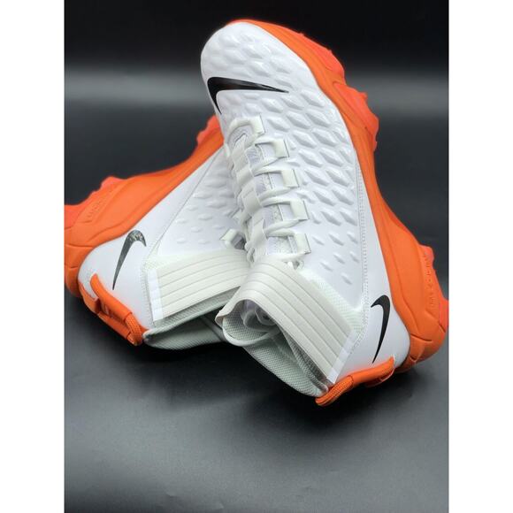 Nike Force Savage Pro 2 Shark White Orange Football Cleats BV5448-100 Mens Sz 14 - Picture 1 of 12